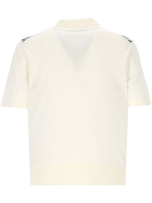 Polo shirt with silk insert TORY BURCH | 147959105